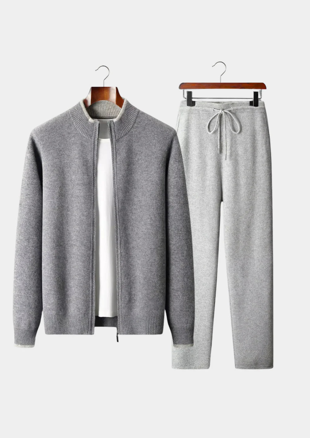 PURE EXTRA-FINE MERINO WOOL TWO TONE SET