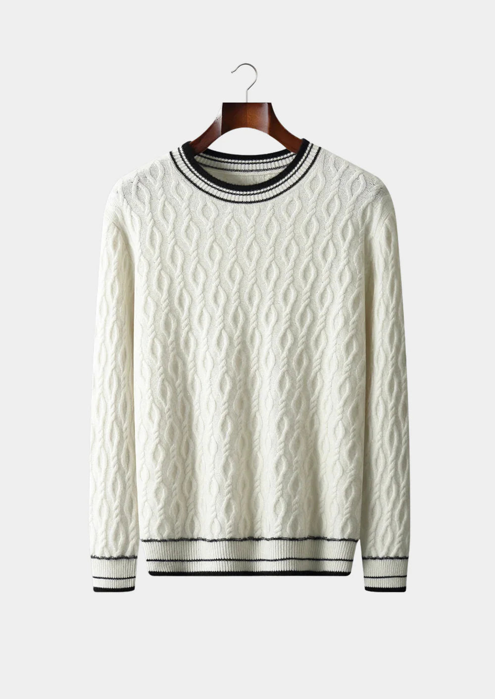 PURE EXTRA-FINE MERINO WOOL JACQUARD CREWNECK
