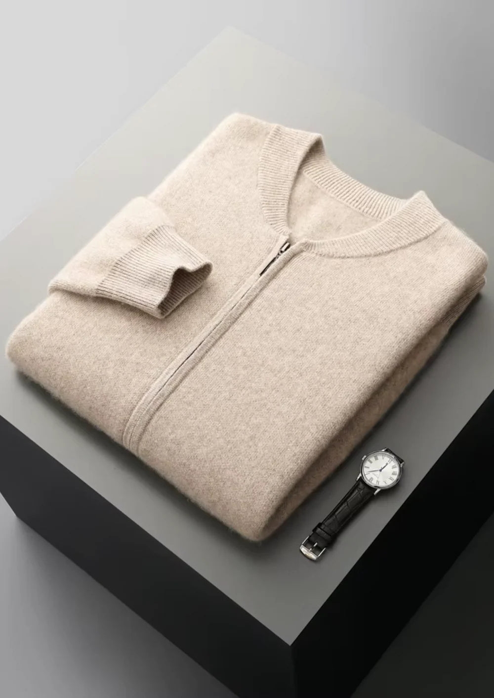 PURE EXTRA-FINE MERINO WOOL V-NECK CARDIGAN