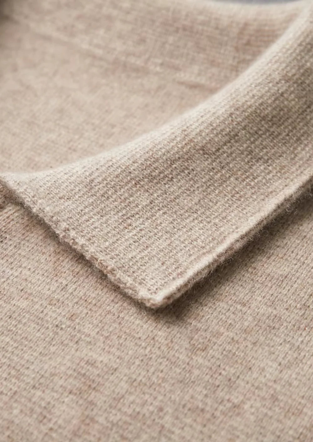 PURE EXTRA-FINE MERINO WOOL ZIP POLO CARDIGAN