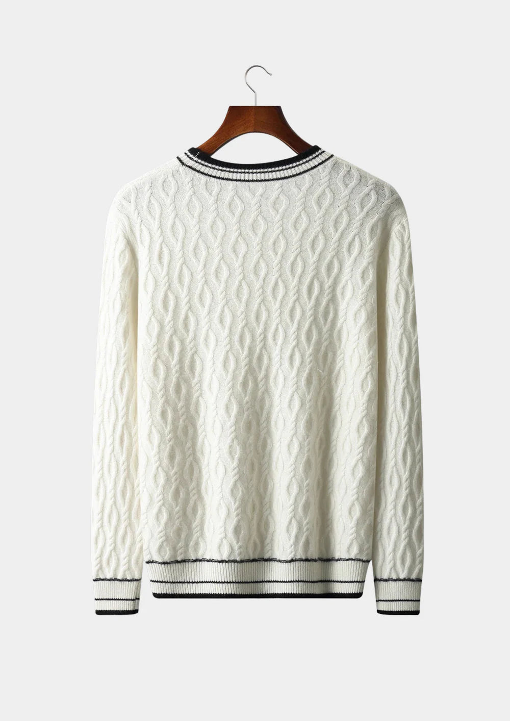 PURE EXTRA-FINE MERINO WOOL JACQUARD CREWNECK