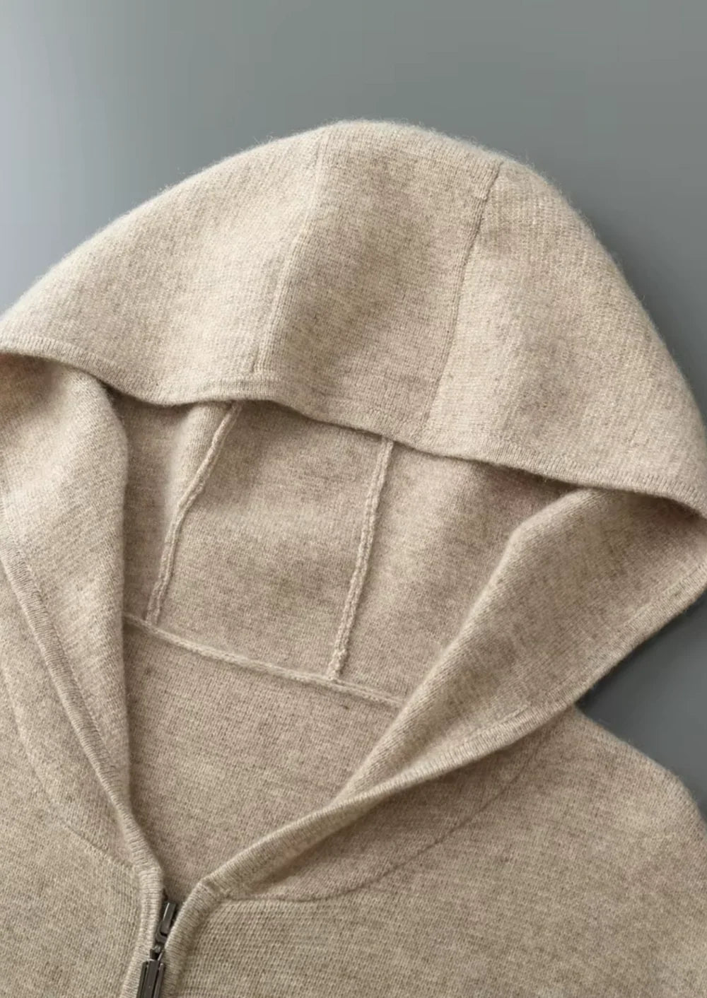 PURE EXTRA-FINE MERINO WOOL ZIPPER HOODIE