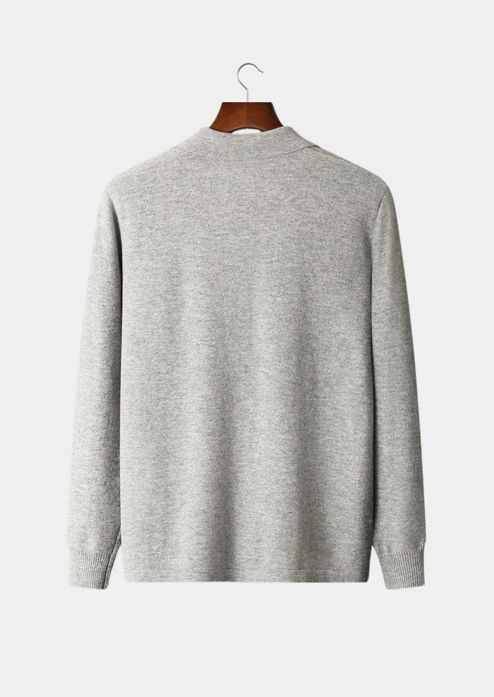 PURE EXTRA-FINE MERINO WOOL POLO CARDIGAN