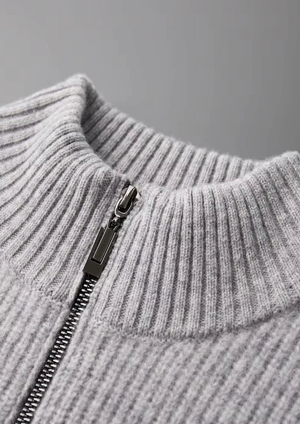 PURE EXTRA-FINE MERINO WOOL RIBBED CARDIGAN