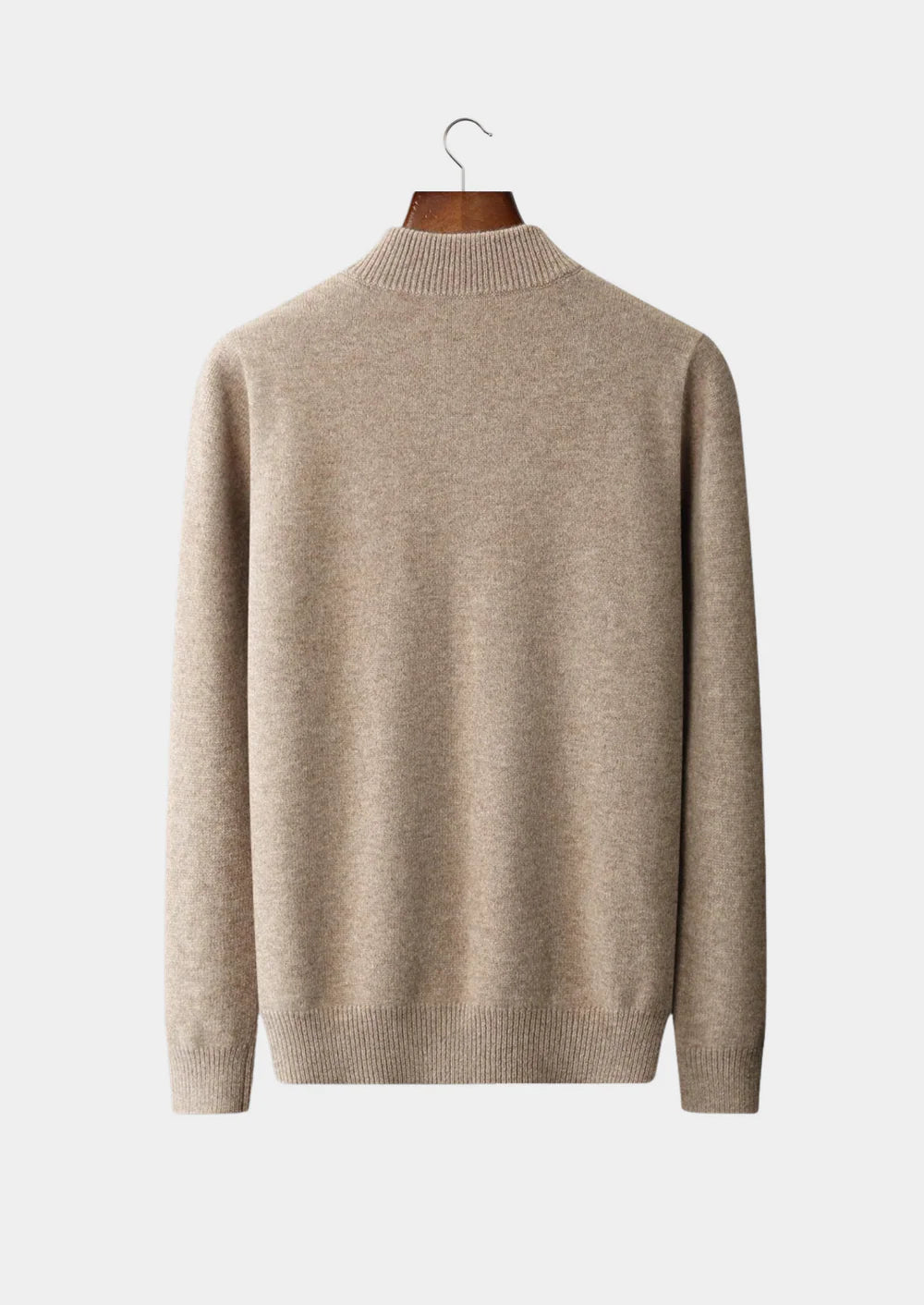 Trui met halve rits en pure extra fijne merinowol