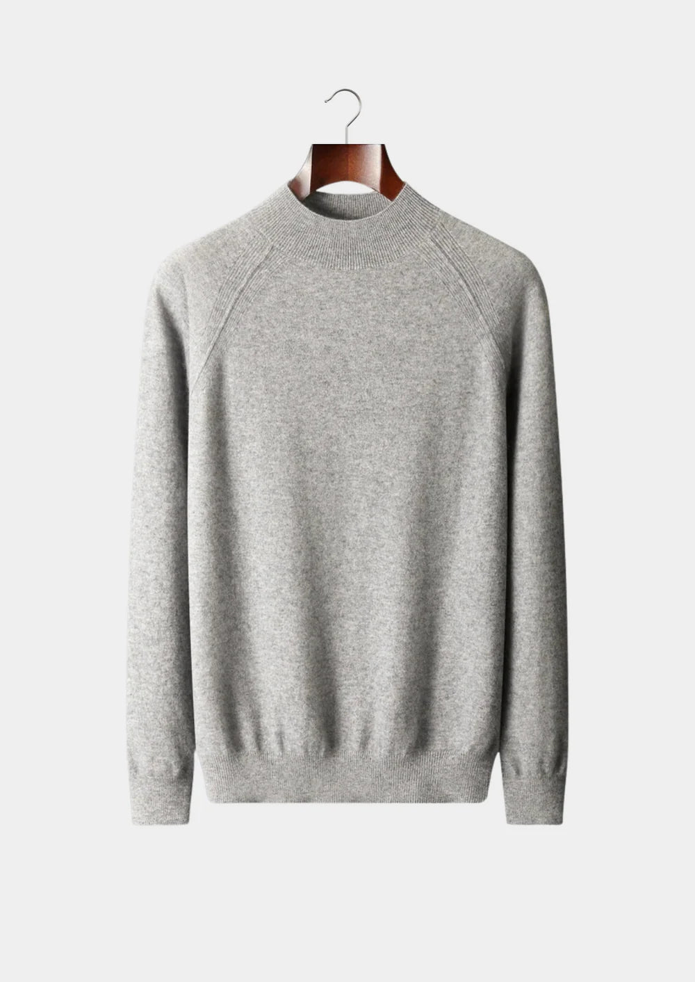 PURE EXTRA-FINE MERINO WOOL RAGLAN MOCKNECK