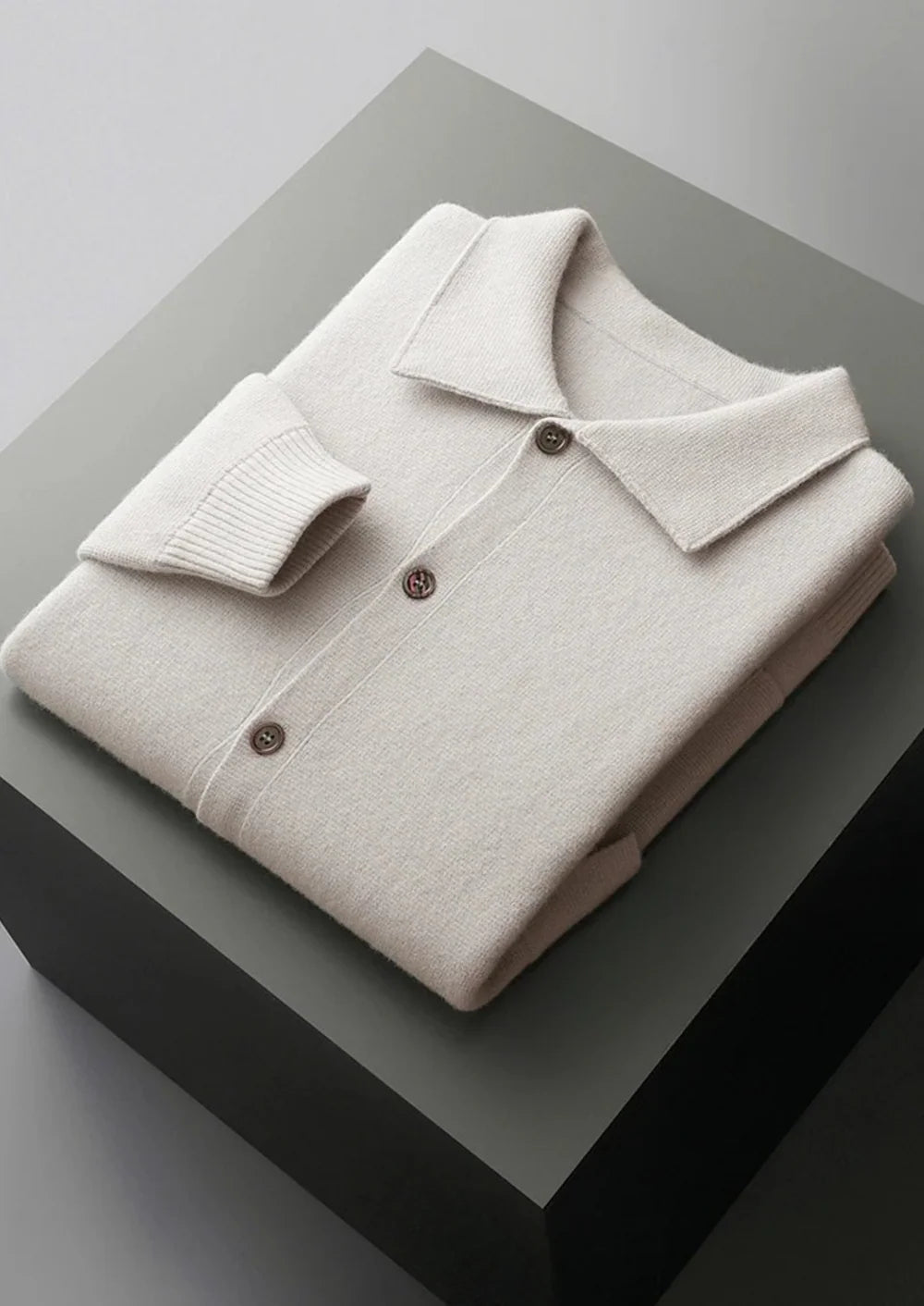 PURE EXTRA-FINE MERINO WOOL BUTTON OVERSHIRT
