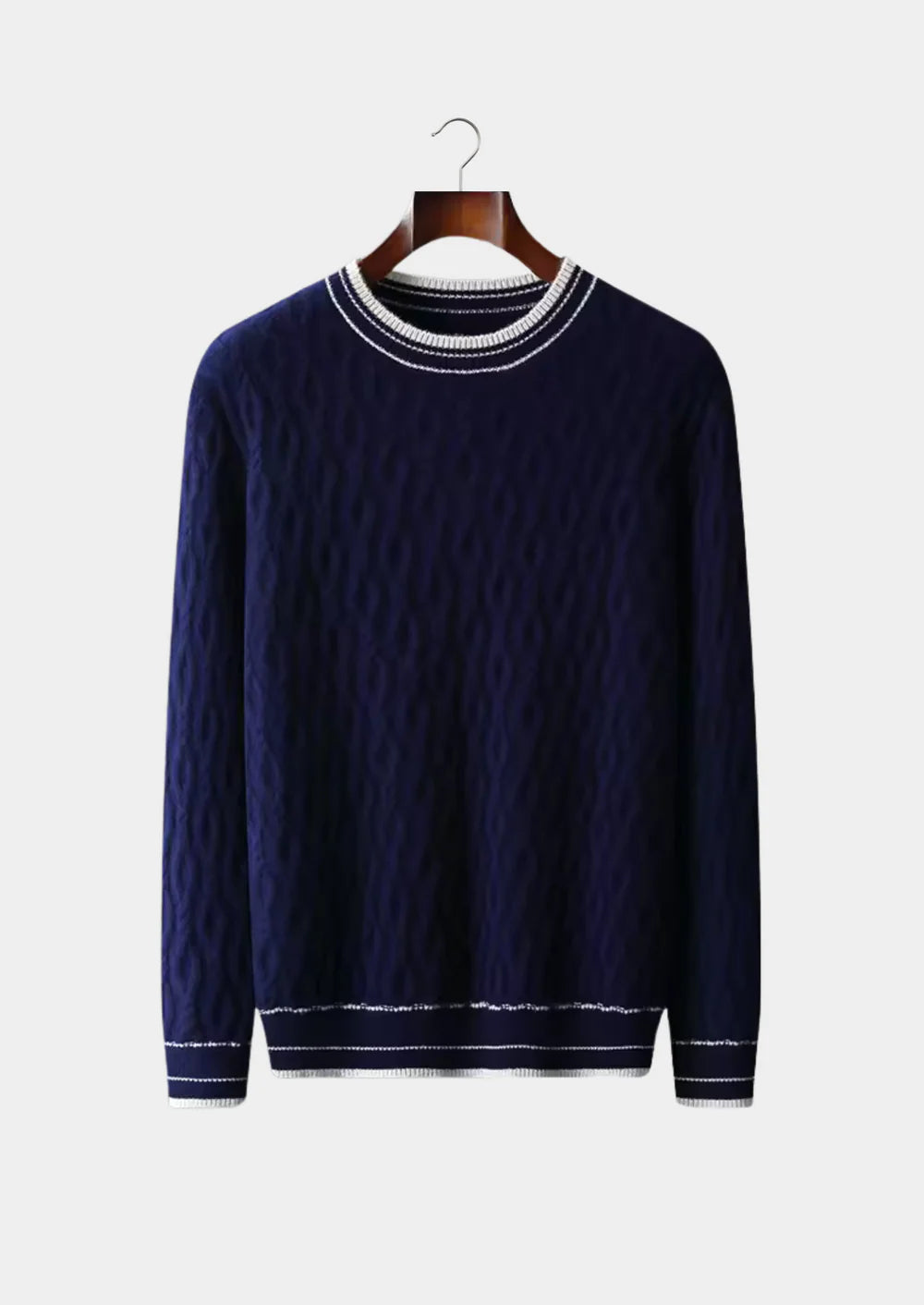 PURE EXTRA-FINE MERINO WOOL JACQUARD CREWNECK