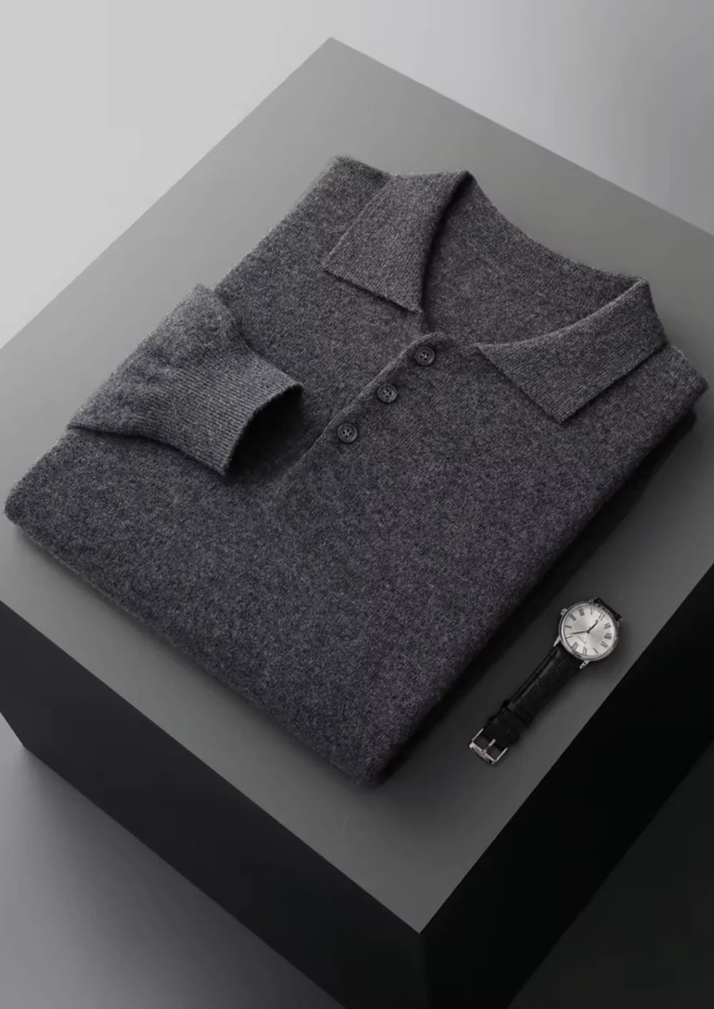 PURE EXTRA-FINE MERINO WOOL CLASSIC SWEATER POLO