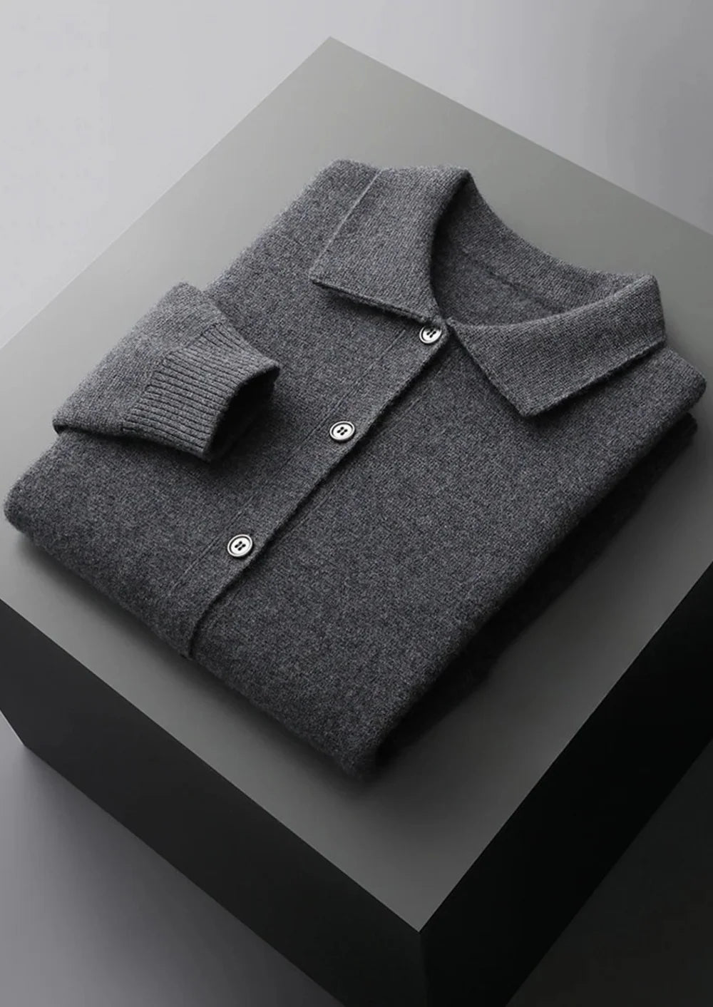 PURE EXTRA-FINE MERINO WOOL BUTTON OVERSHIRT