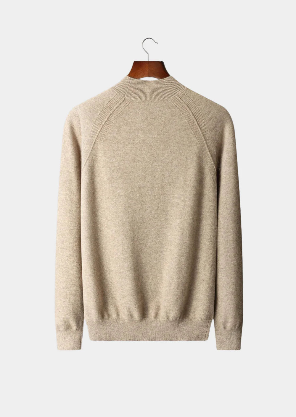 PURE EXTRA-FINE MERINO WOOL RAGLAN MOCKNECK