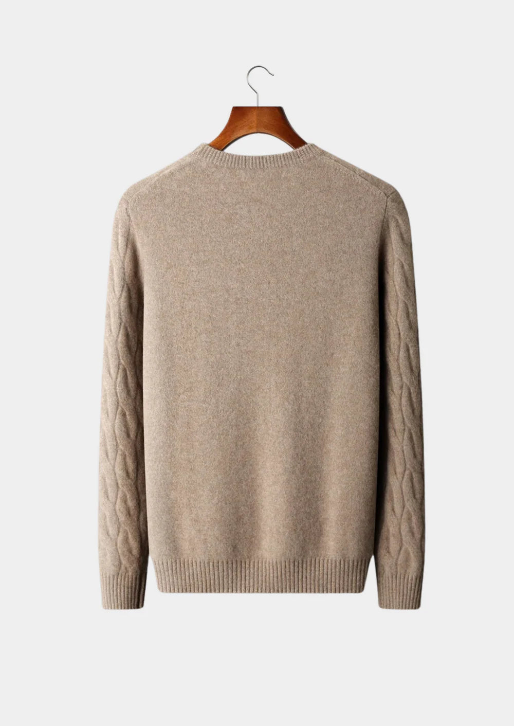 PREMIUM CASHMERE CABLE CREWNECK