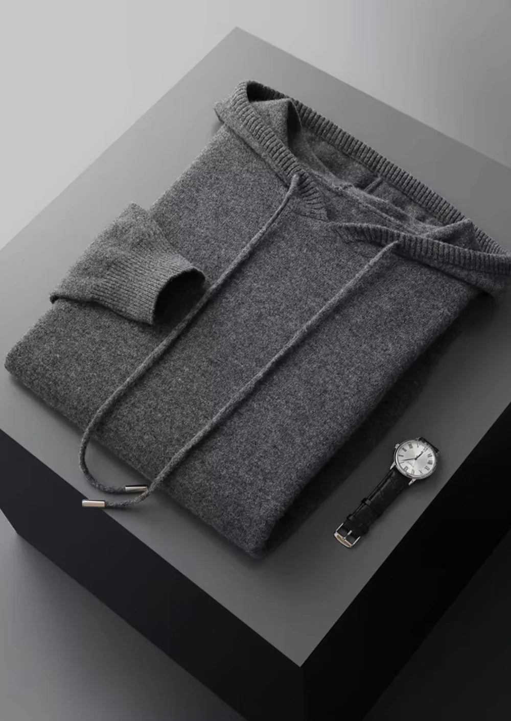PURE EXTRA-FINE MERINO WOOL LEISURE HOODIE