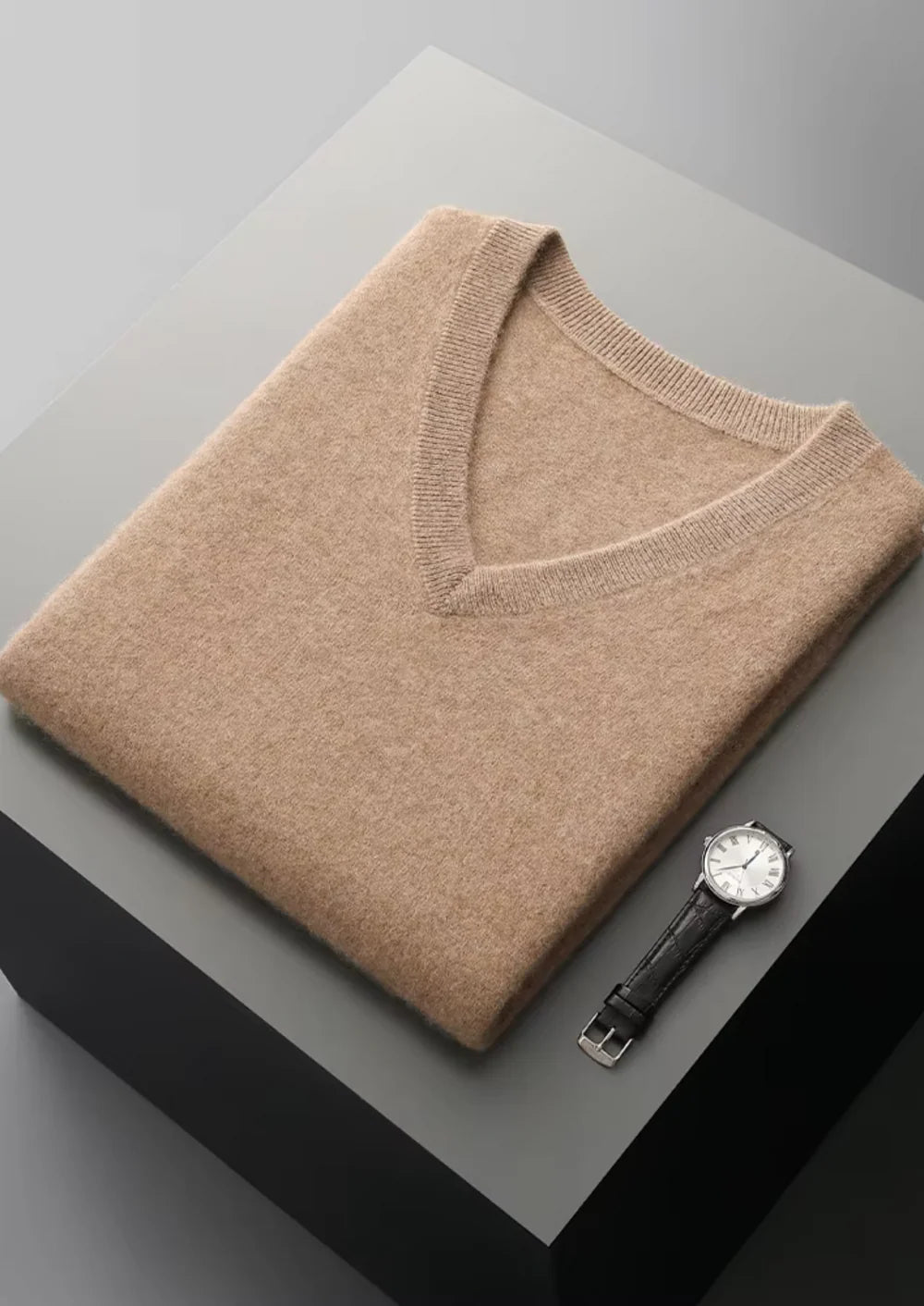 PURE EXTRA-FINE MERINO WOOL V-NECK VEST