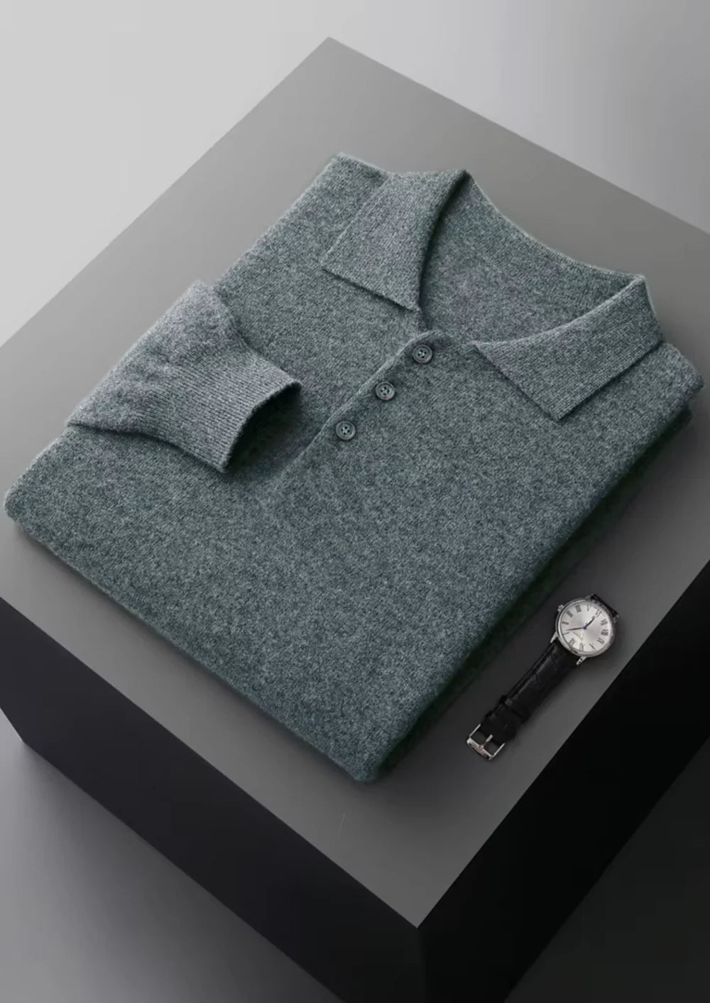 PURE EXTRA-FINE MERINO WOOL CLASSIC SWEATER POLO