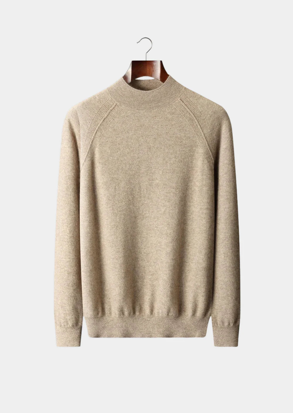 PURE EXTRA-FINE MERINO WOOL RAGLAN MOCKNECK