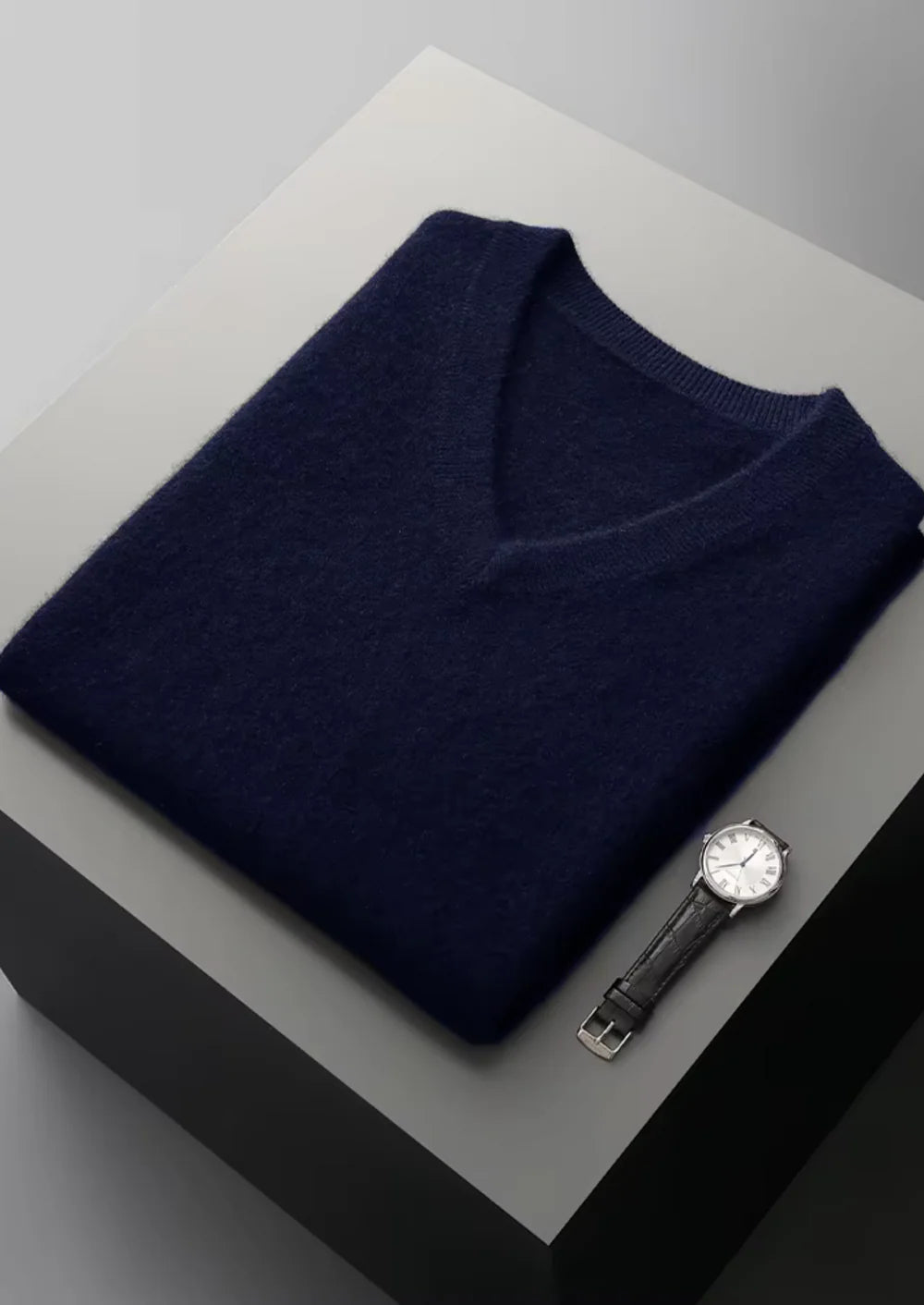 PURE EXTRA-FINE MERINO WOOL V-NECK VEST