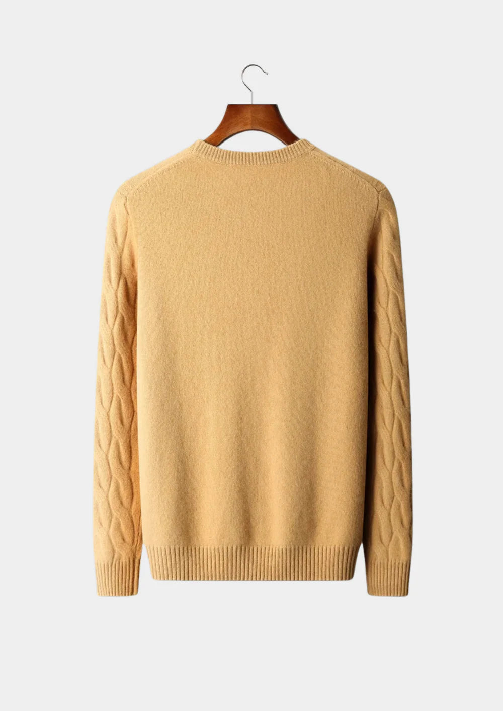 PREMIUM CASHMERE CABLE CREWNECK