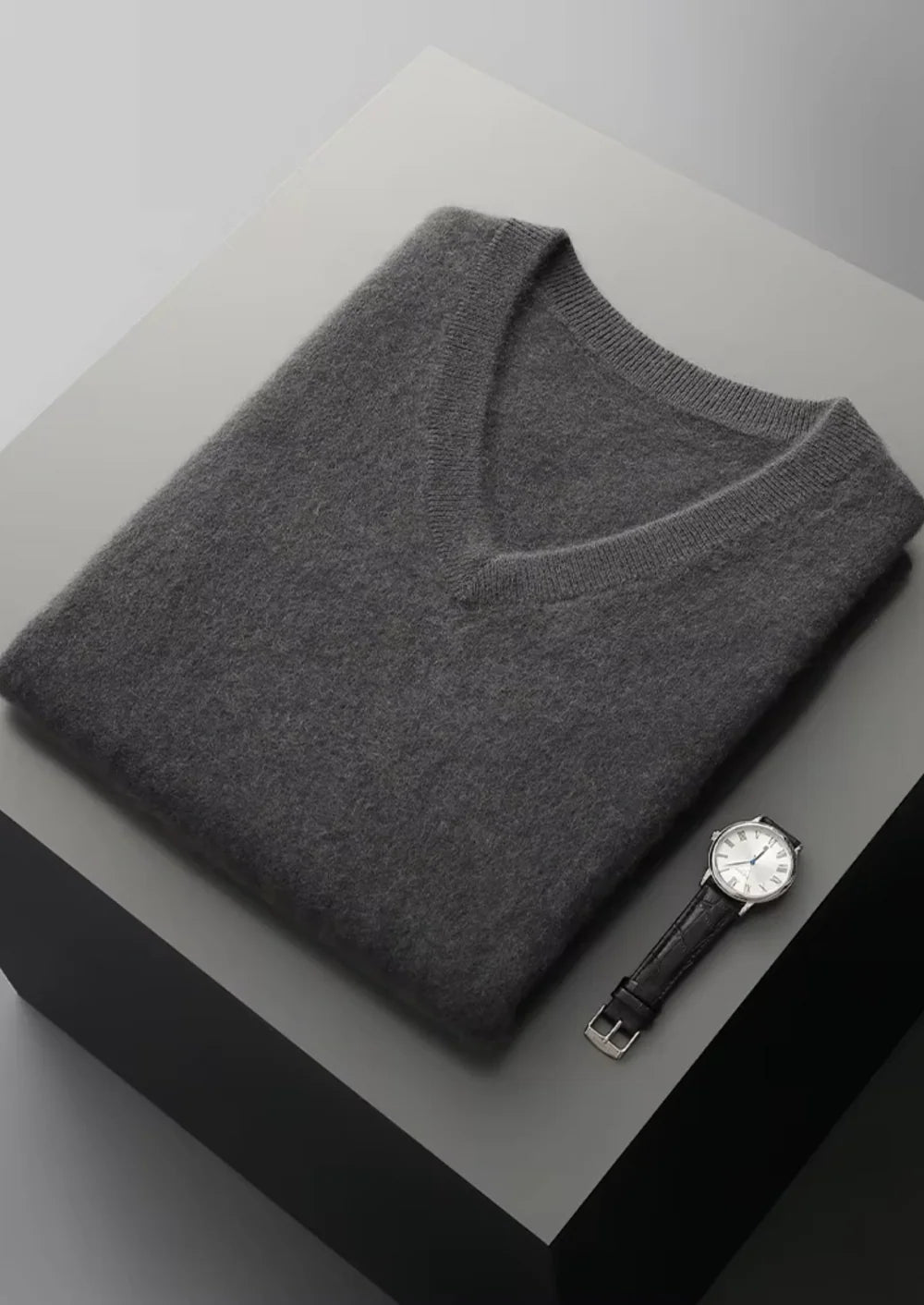 PURE EXTRA-FINE MERINO WOOL V-NECK VEST