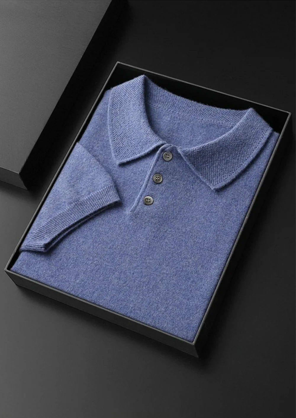 PREMIUM KASJMIER KLASSIEK POLOSHIRT