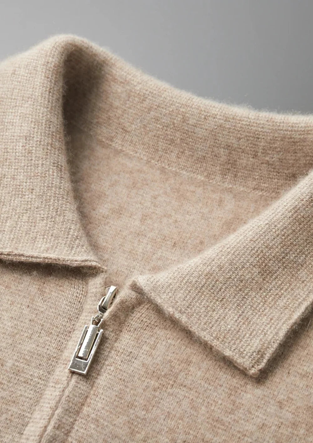 PREMIUM CASHMERE ZIPPER CARDIGAN