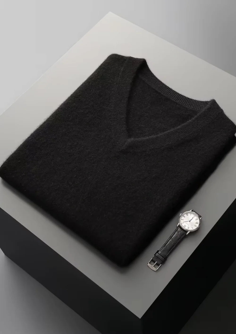 PURE EXTRA-FINE MERINO WOOL V-NECK VEST