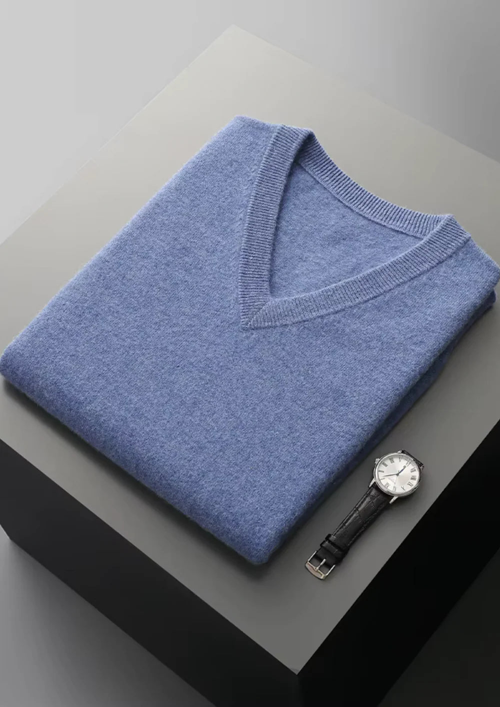 PURE EXTRA-FINE MERINO WOOL V-NECK VEST