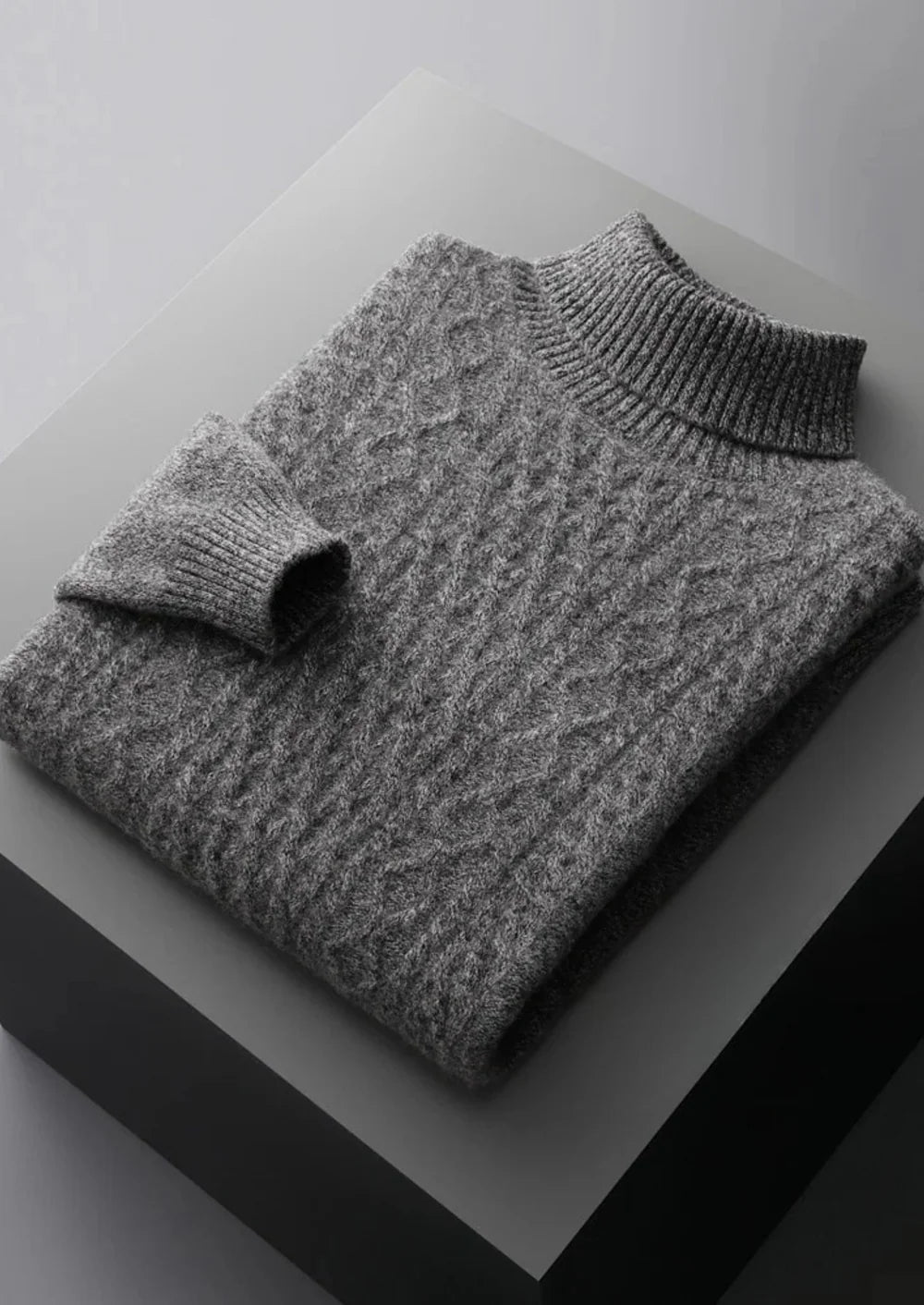 PURE EXTRA-FINE MERINO WOOL WINTERTIME ROLLNECK