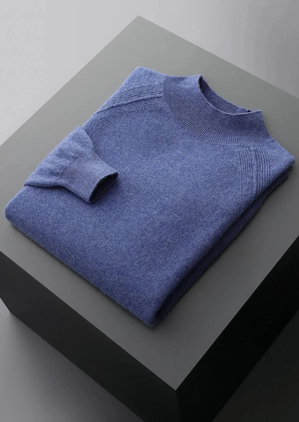 PURE EXTRA-FINE MERINO WOOL RAGLAN MOCKNECK