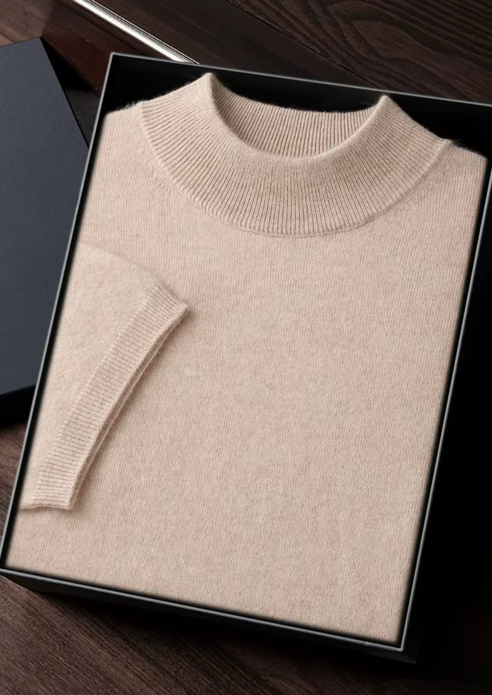 MIUM CASHMERE MOCK NECK T-SHIRT