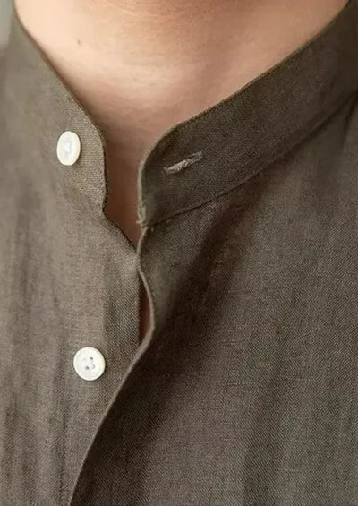 BRUNELLO SEASIDE LINEN SHIRT - Olive