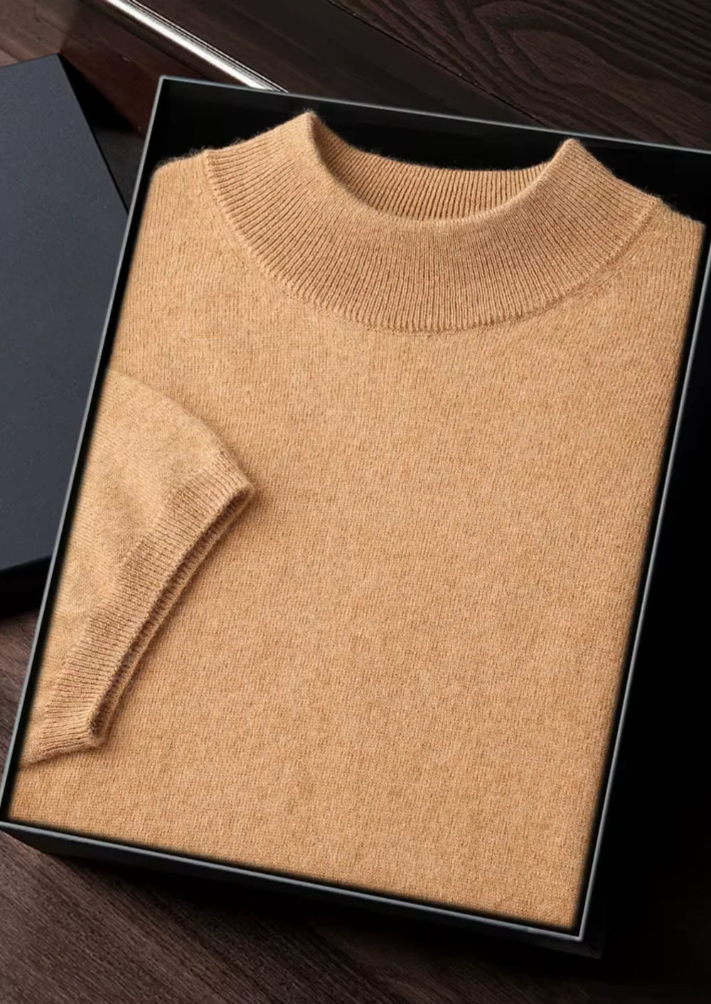 MIUM CASHMERE MOCK NECK T-SHIRT