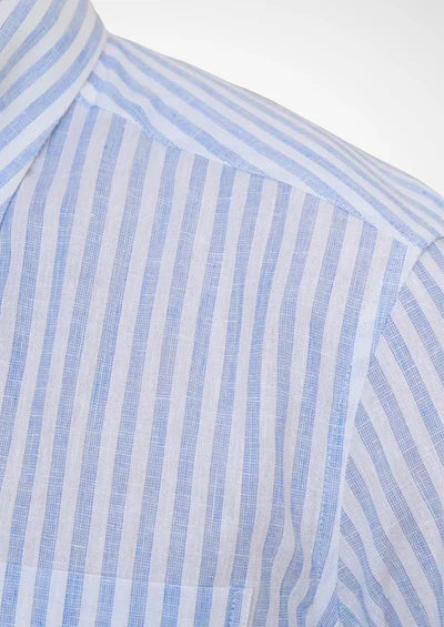 PORTOFINO STRIPED COASTAL SHIRT - Light Blue