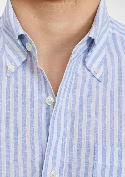 PORTOFINO STRIPED SEASIDE SHIRT- Light Blue