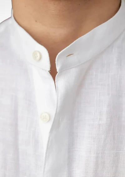BRUNELLO SEASIDE LINEN SHIRT- White