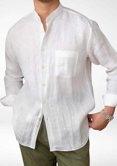 BRUNELLO SEASIDE LINEN SHIRT - White