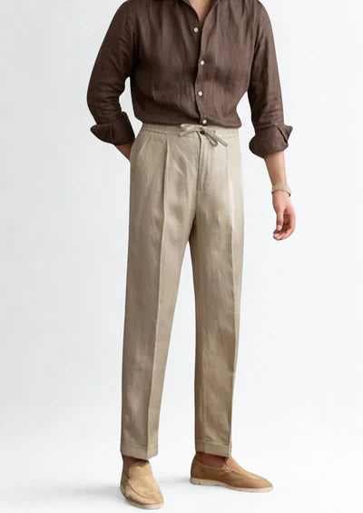 DRAWSTRING COASTAL TROUSERS - Sand