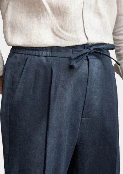 DRAWSTRING COASTAL TROUSERS - Navy Blue