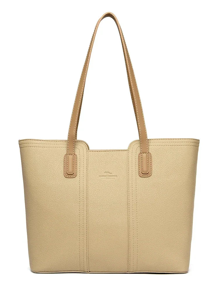 Faux Leather Tote With Zipper