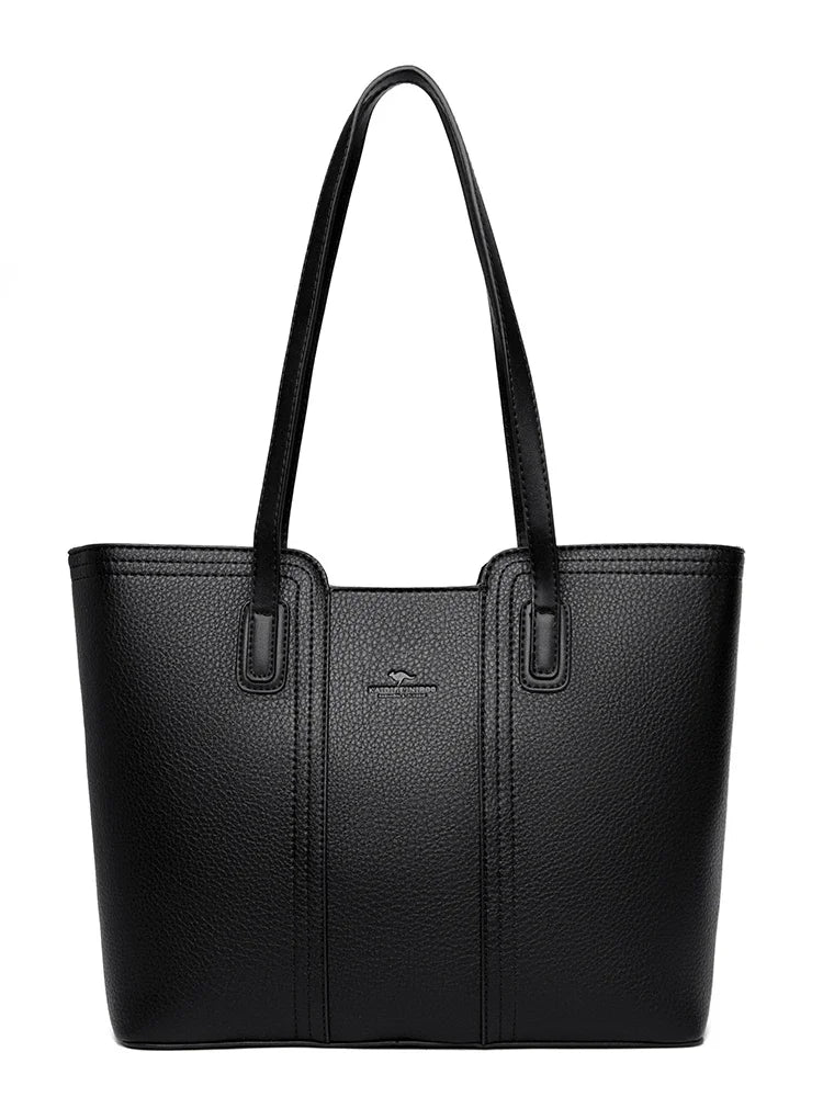 Faux Leather Tote With Zipper