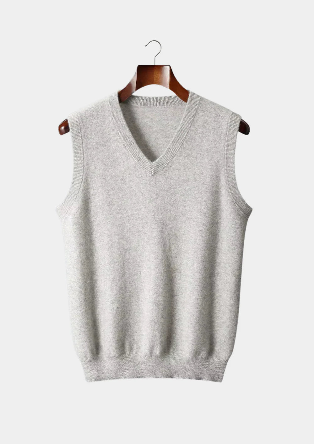 PURE EXTRA-FINE MERINO WOOL V-NECK VEST