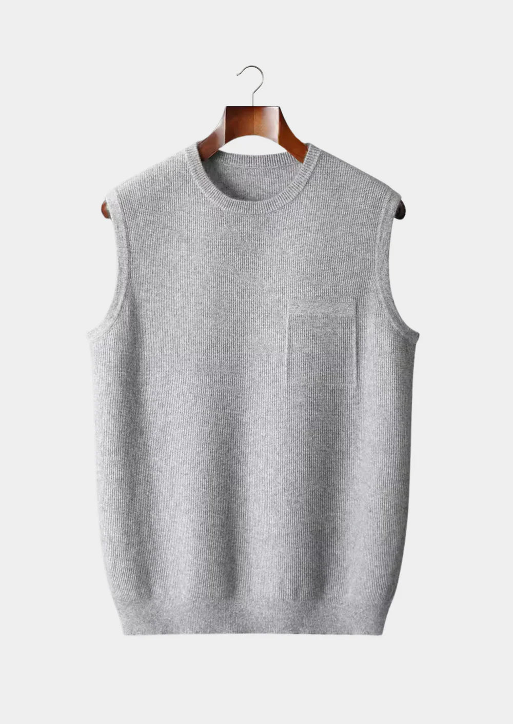 PURE EXTRA-FINE MERINO WOOL CREWNECK VEST