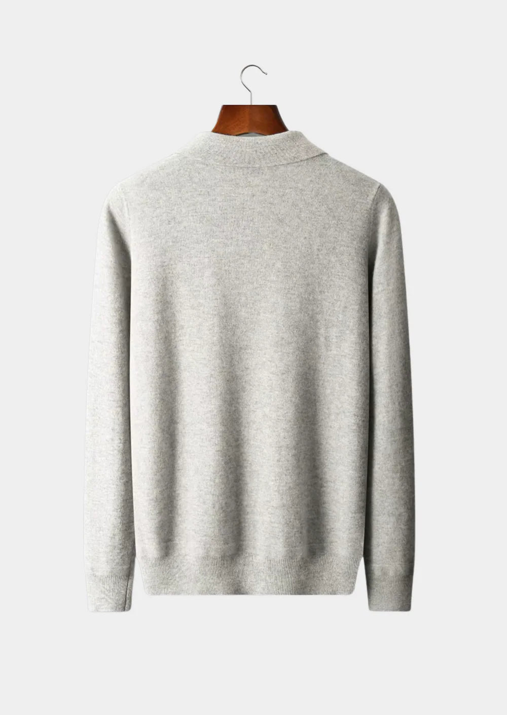 PURE EXTRA-FINE MERINO WOOL HALF ZIP POLO