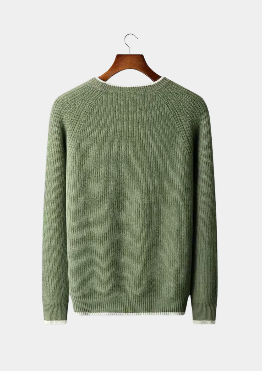 PURE EXTRA-FINE MERINO WOOL TWO TONE CREWNECK