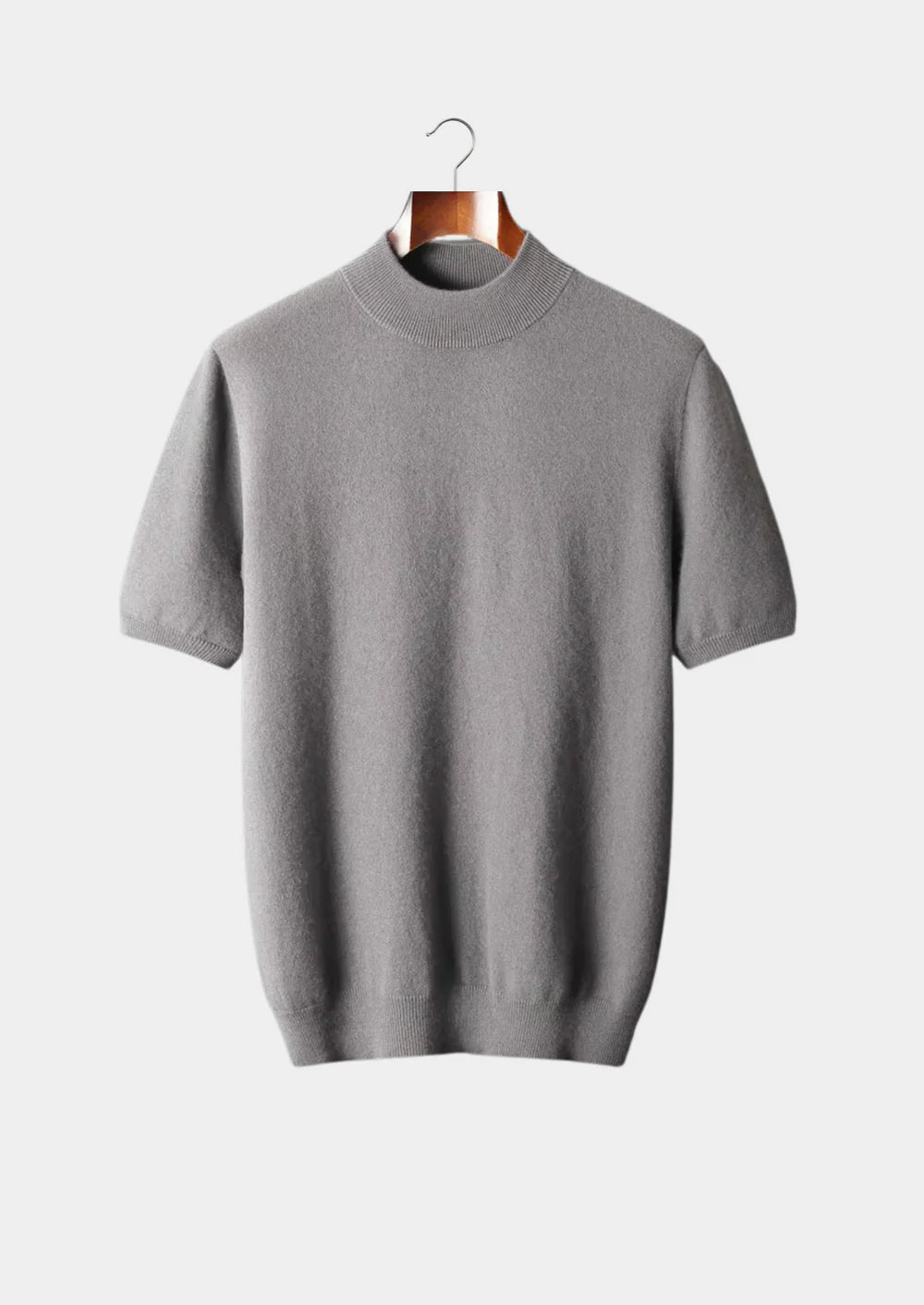 MIUM CASHMERE MOCK NECK T-SHIRT