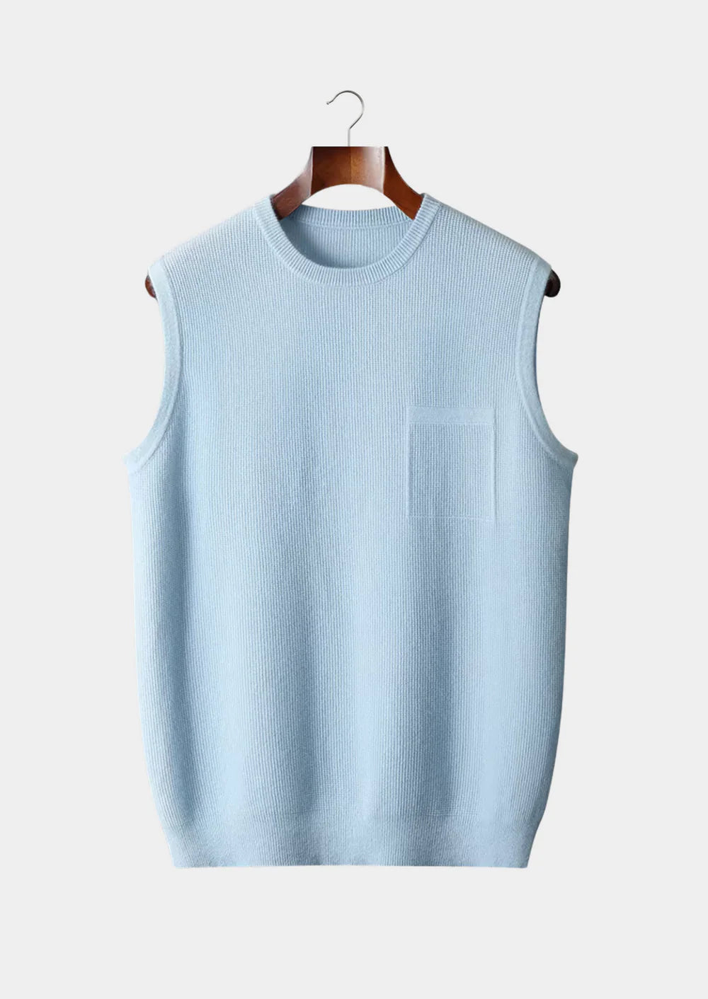 PURE EXTRA-FINE MERINO WOOL CREWNECK VEST