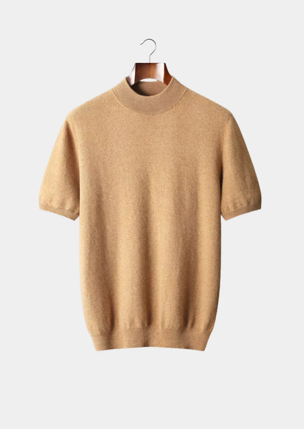 MIUM CASHMERE MOCK NECK T-SHIRT