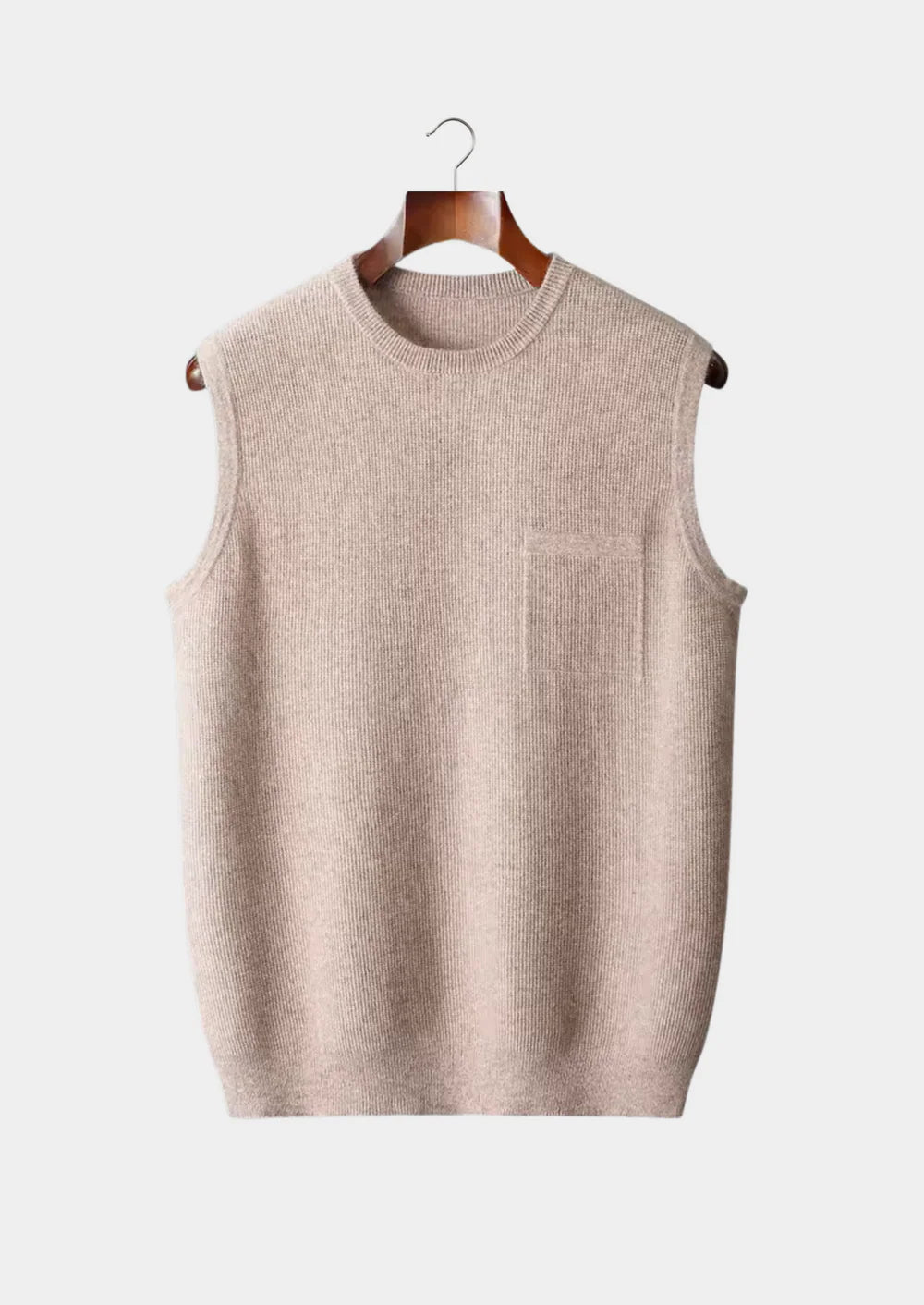 PURE EXTRA-FINE MERINO WOOL CREWNECK VEST