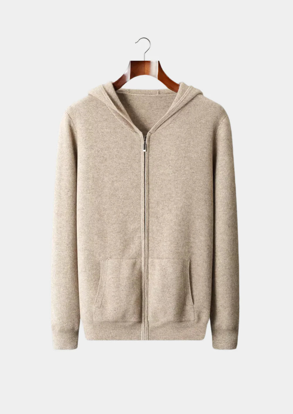 PURE EXTRA-FINE MERINO WOOL ZIPPER HOODIE