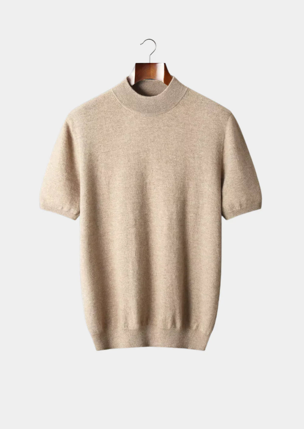 MIUM CASHMERE MOCK NECK T-SHIRT